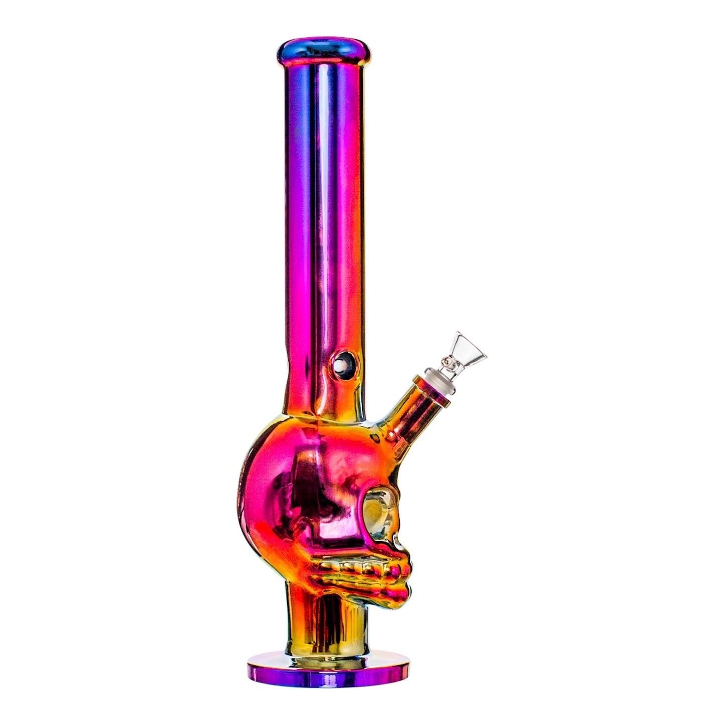 Electro Skull Straight Tube Bong - 15in