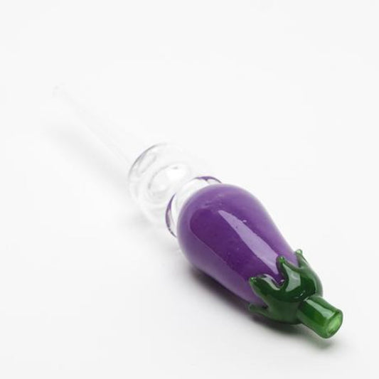Empire Glassworks Eggplant Honey Straw - 5.5in