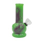 5-inch glass carbed bong smoking device swirl frosted green and purple Eukaryote nucleus science molecule design two-layers base