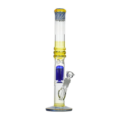 19-inch straight shooter glass bong smoking device body sturdy flat face riptide look swirl design on top with ice catcher