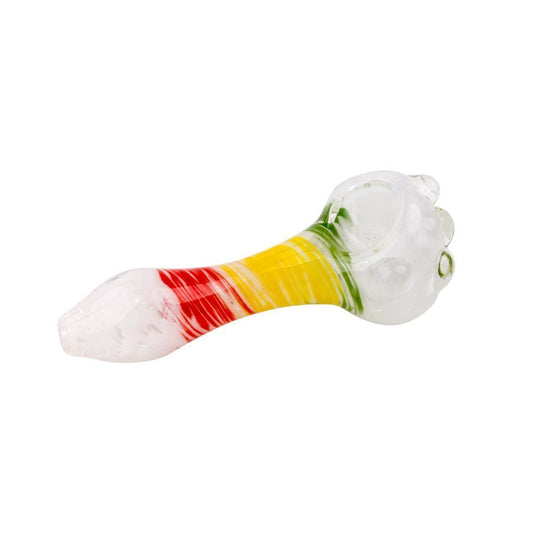 Getta Grip Rasta Glass Pipe - 4.5in White