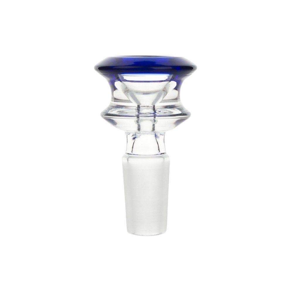 Elegant glass bowl smoking accessory 18mm male with blue top and easy-to-hold design round shape