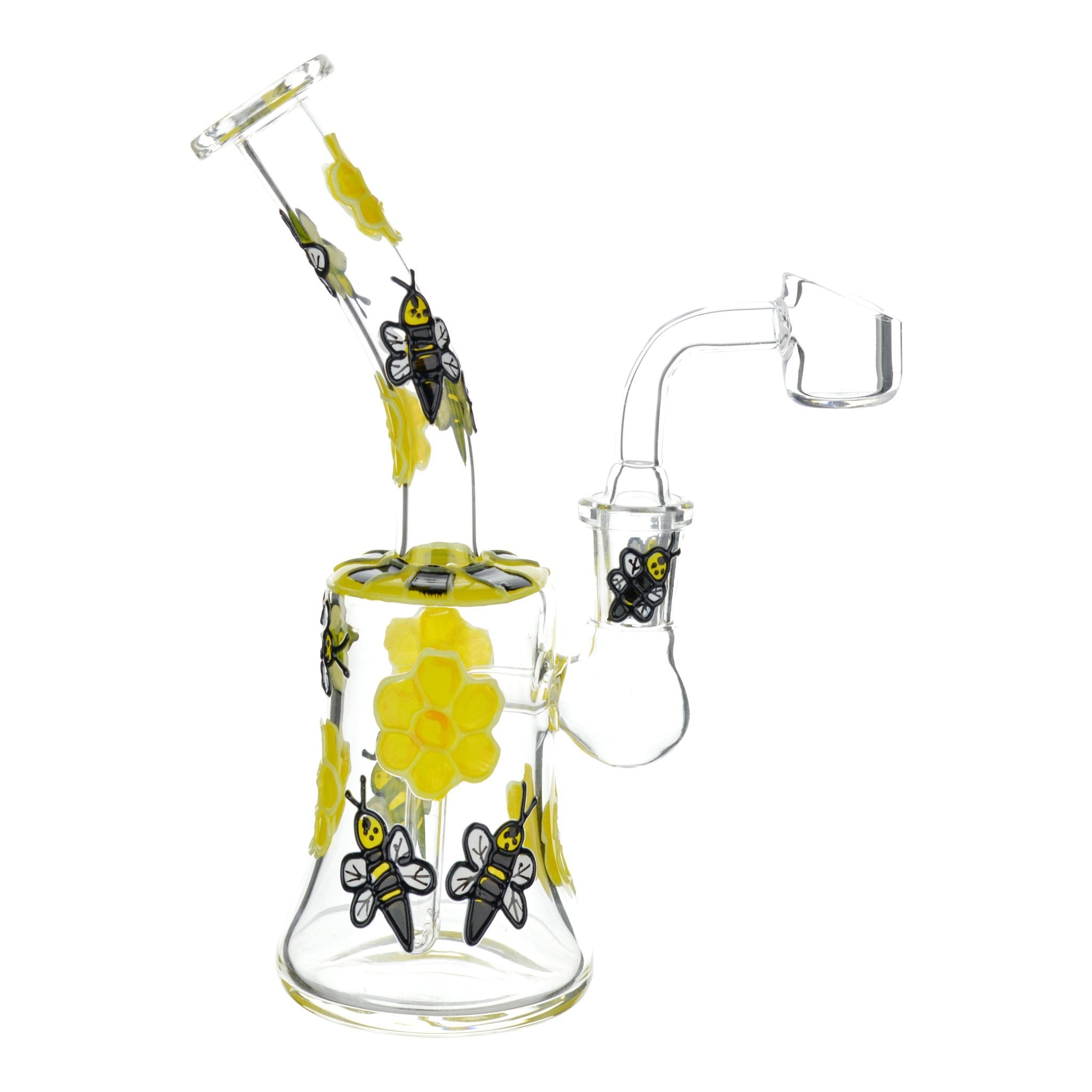 Glowing Honey Bee Dab Rig - 7in - Everything 420
