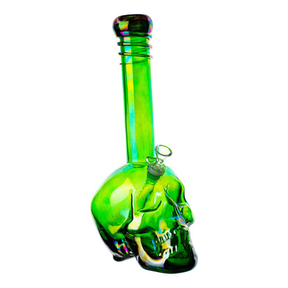 Hollow Skull Bong - 14in Green