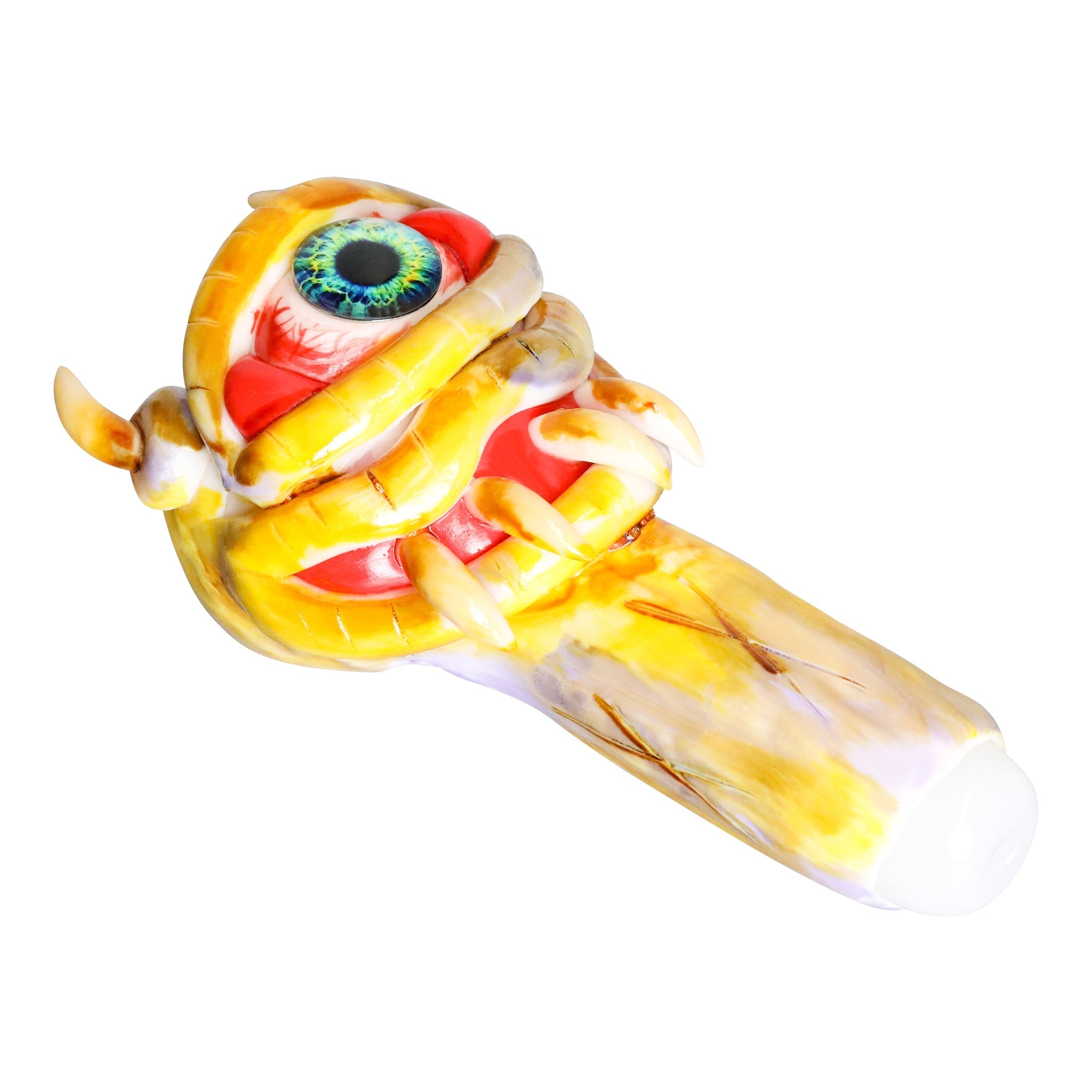 Eyeball pipe, Alien pipe, heady glass pipe, Monster Pipe, 2024 green pipe, sci-fi pipe, demon pipe, creature pipe, pipe, glass pipe