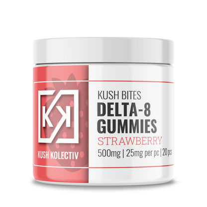 Kush Kolectiv Kush Bites Delta 8 Gummies - 500mg 500mg / Strawberry / 20