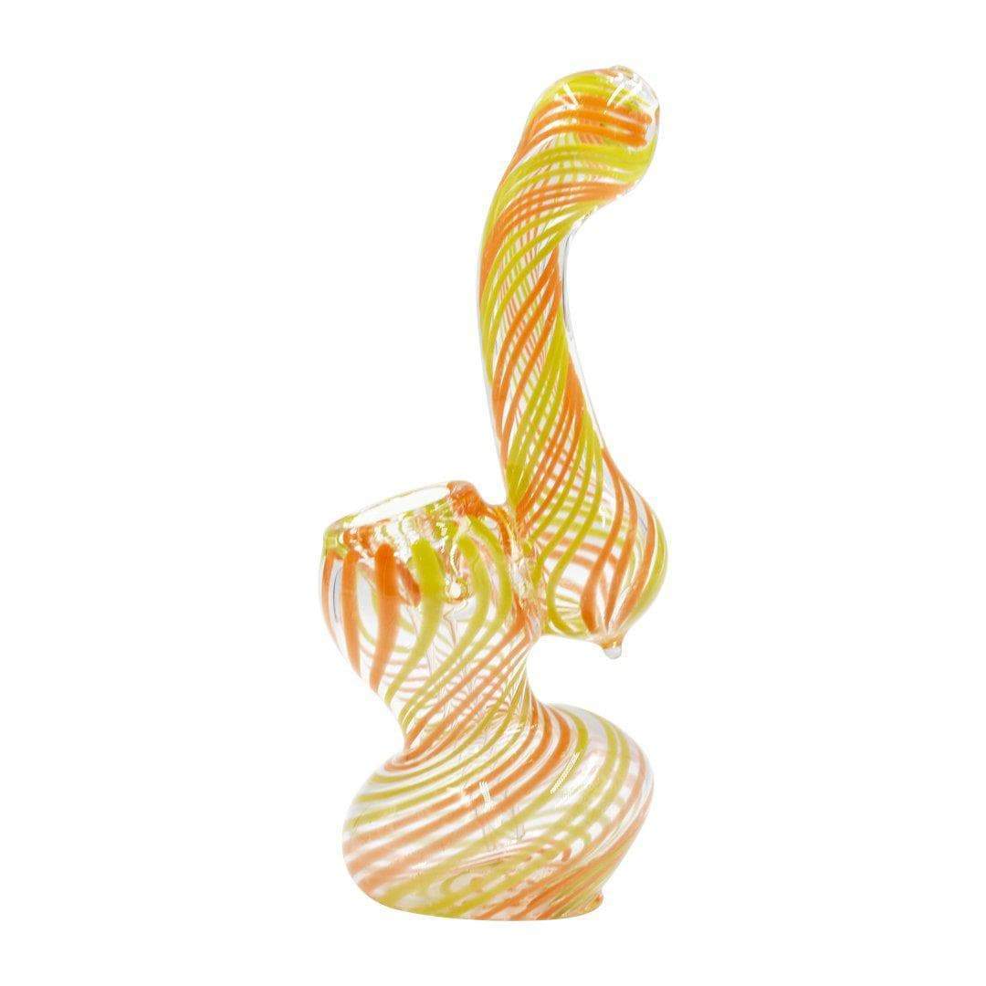 Large Twist Bubbler - 5in Orange and Green