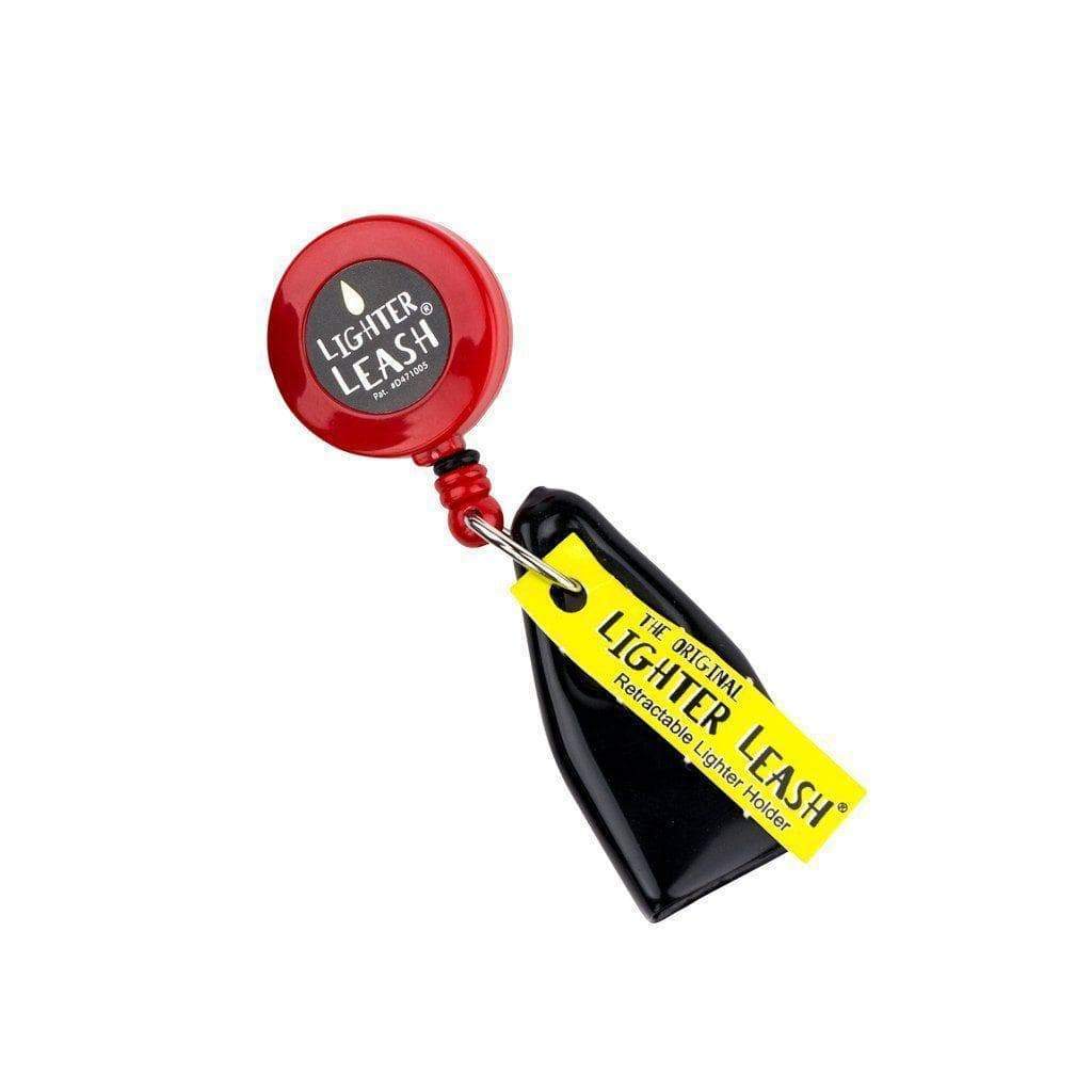 Pocket-friendly and functional leash strap retractable lighter holder with a keyring and Lighter Leash logo in cool colors