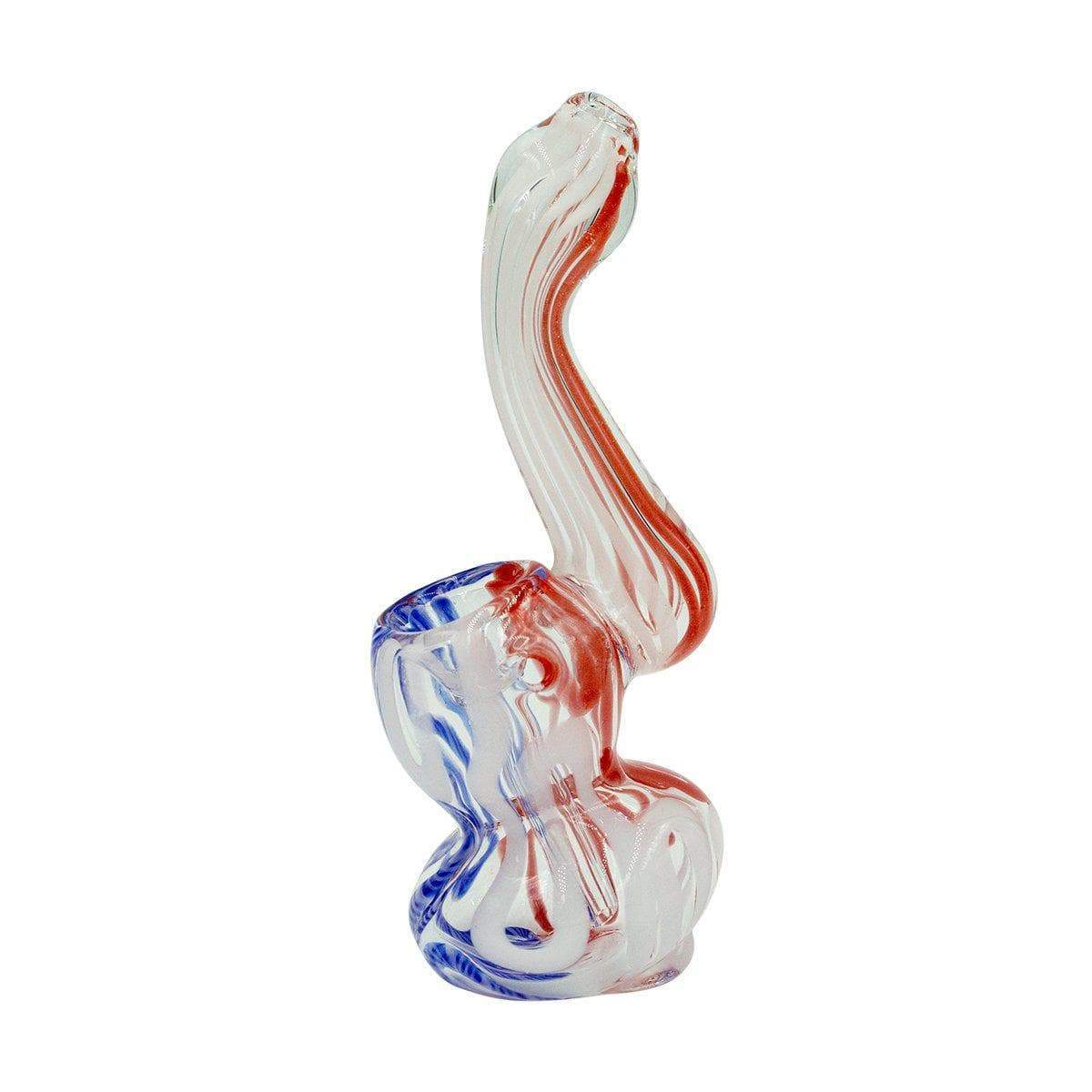 4-inch mini glass bubbler smoking device with twisting design genie-in-a-bottle shape in fun clean swirling colors