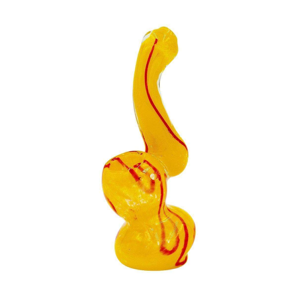 Mini Swirl Glass Bubbler - 4in Yellow and Red
