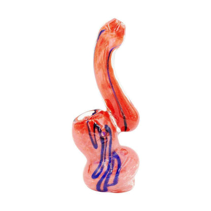 Mini Swirl Glass Bubbler - 4in Red and Black