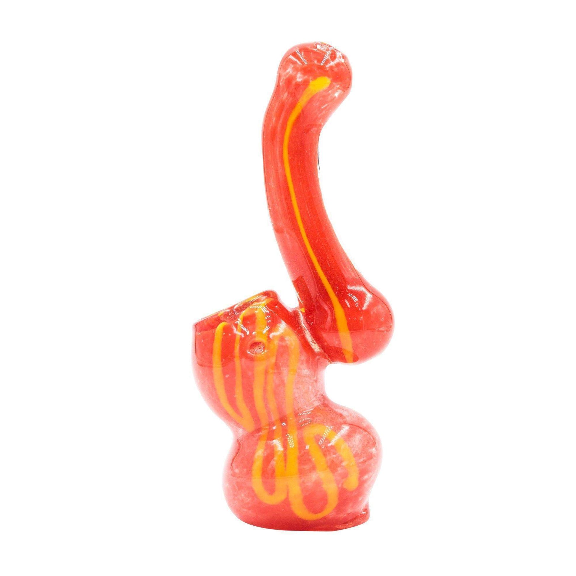 Mini Swirl Glass Bubbler - 4in Red and Yellow