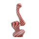 4-inch heat-safe mini glass classic bubbler bent neck Cotton Candy swirl colors twisting design genie-in-a-bottle shape