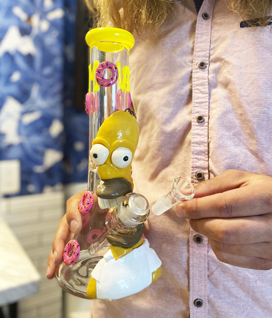 Mmm Donuts Beaker Bong - 13in