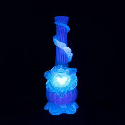 Noble Glass Glow in the Dark Flower Bong - 12in