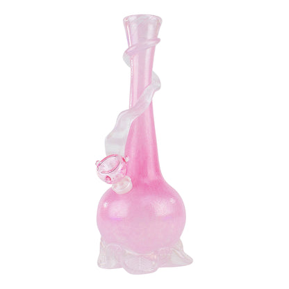 Noble Glass Glow in the Dark Ribbon Bong Pink