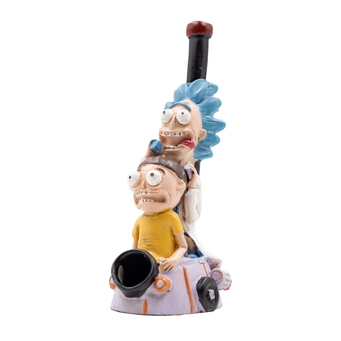 Cool hand-painted clay pipe smoking device figurine-like in Rick and morty Space Ship design
