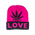 Beanie cap fashion item apparel with Weed Leaf love print and weed leaf design in classic and pink colors