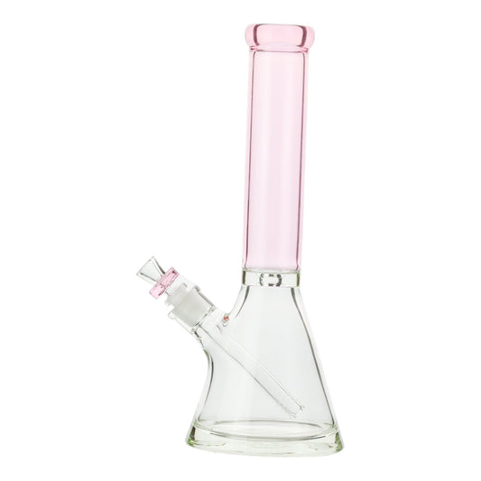 Pink Colored Neck Beaker Bong - 14in