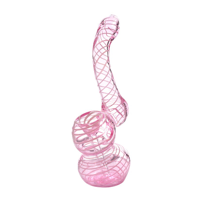 Pink glass bubbler cute swirling colors