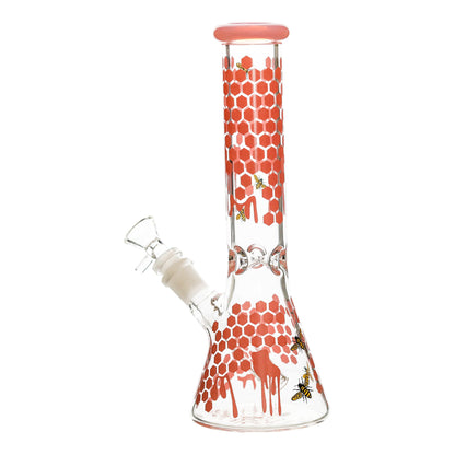 Pink Gooey Beaker Bong - 10in