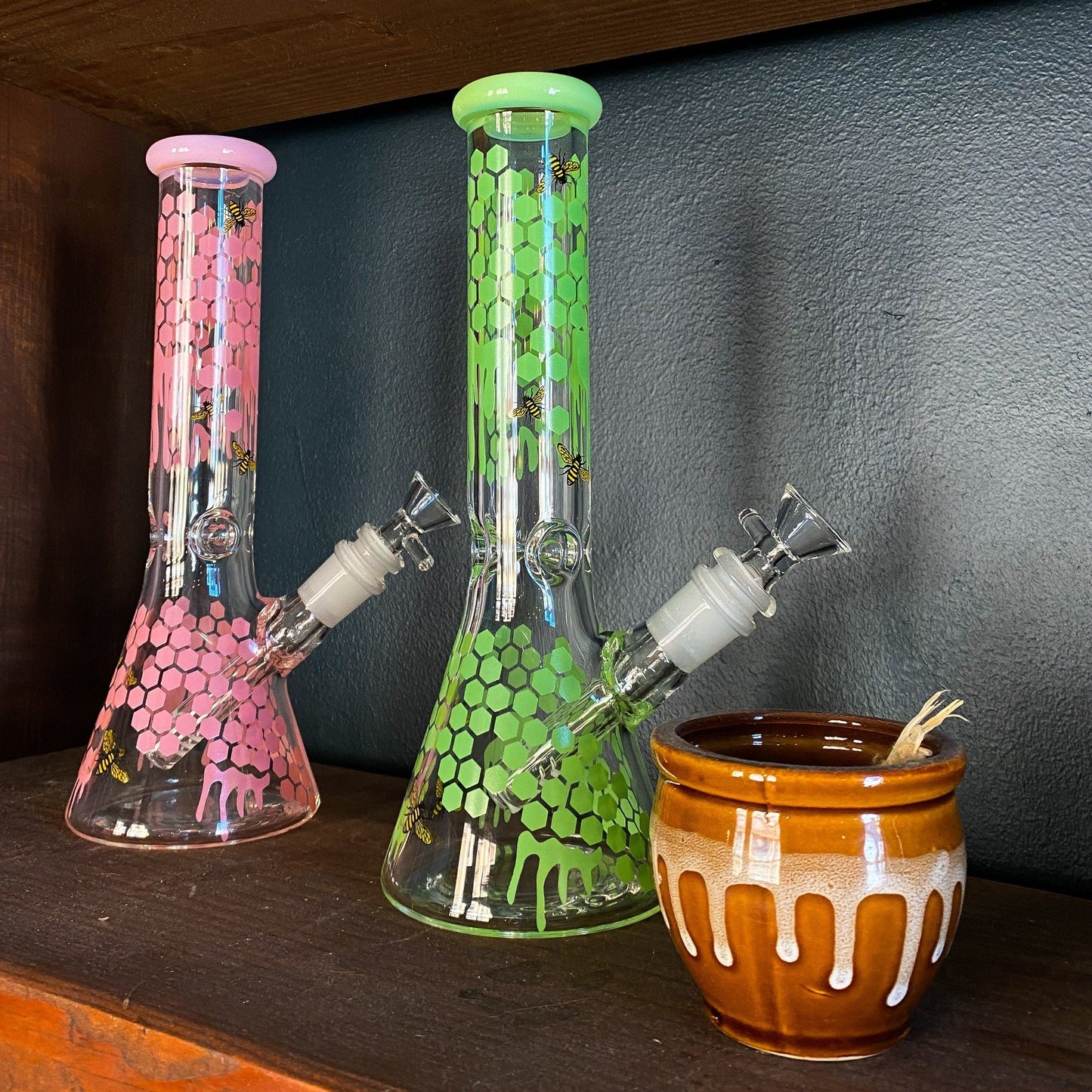 Pink Gooey Beaker Bong - 10in