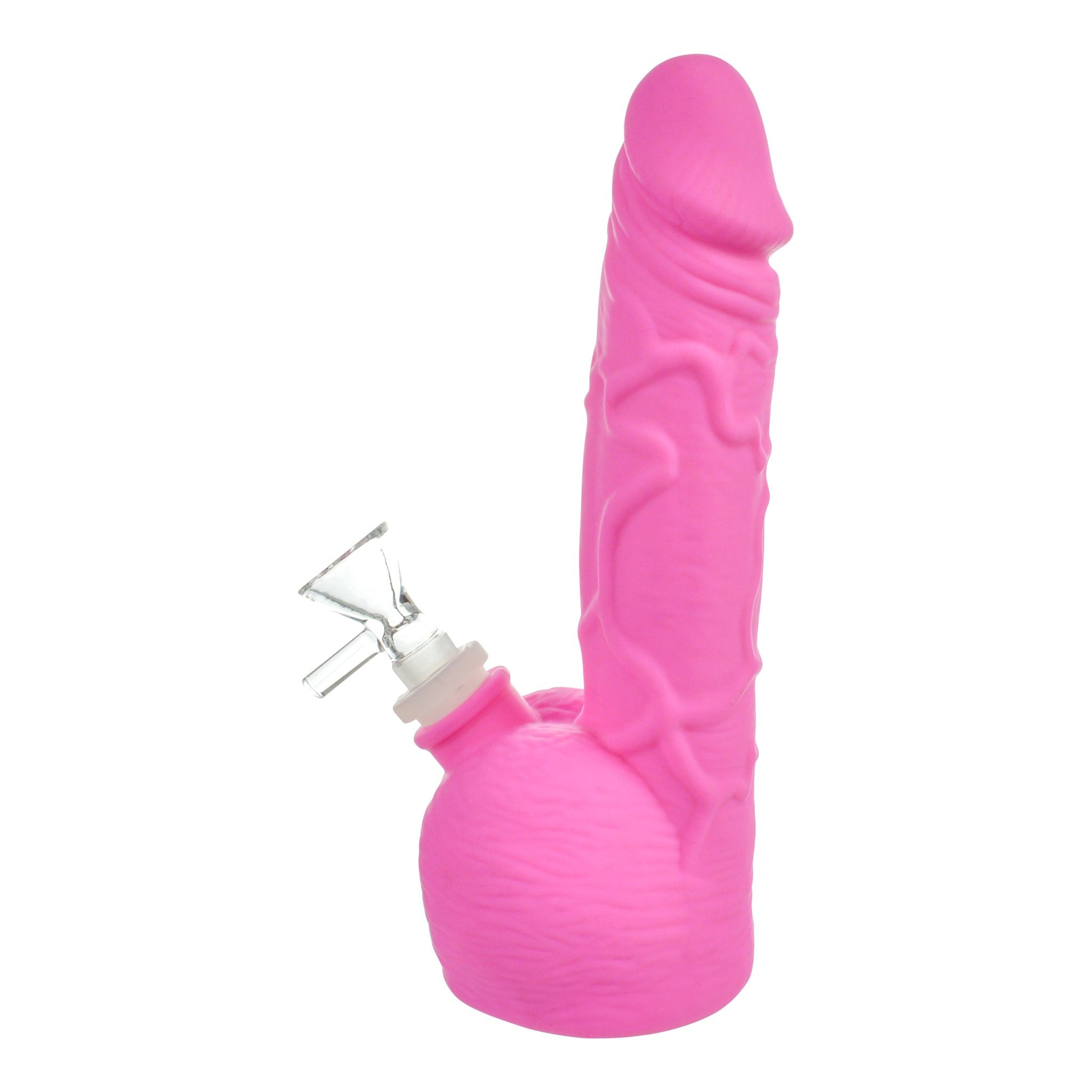 Pink Silicone Phallus Bong - 8.5in