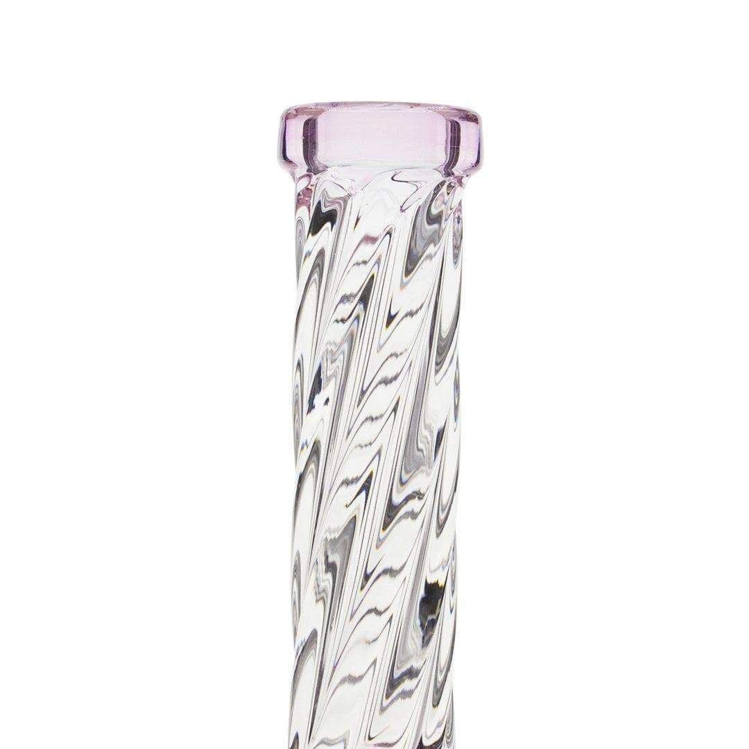 Only tip 10-inch glass bong smoking device 360-degree disk percolator elegant twisting design subtle pink color