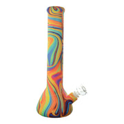 Psychedelic Silicone Beaker Bong - 13in Swirl