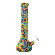 Psychedelic Silicone Beaker Bong - 13in Tie Dye