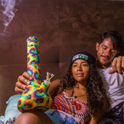 Psychedelic Silicone Beaker Bong - 13in