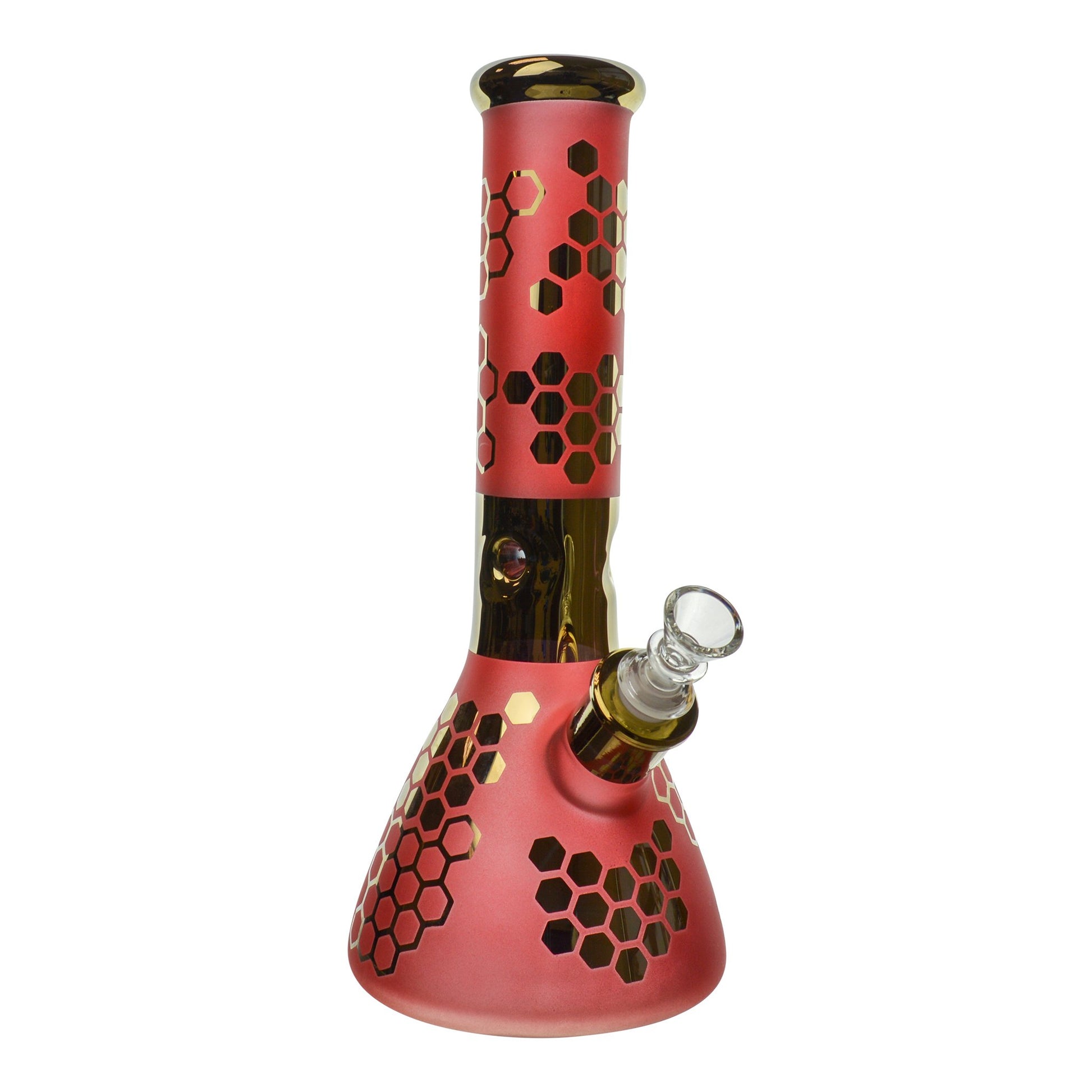 Rainbow Sherbert Beaker Bong - 12in Red