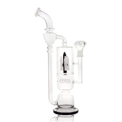 15-inch glass percolated bong extrernal recycler smoking device unique inline percs rocket ship inspired look and design