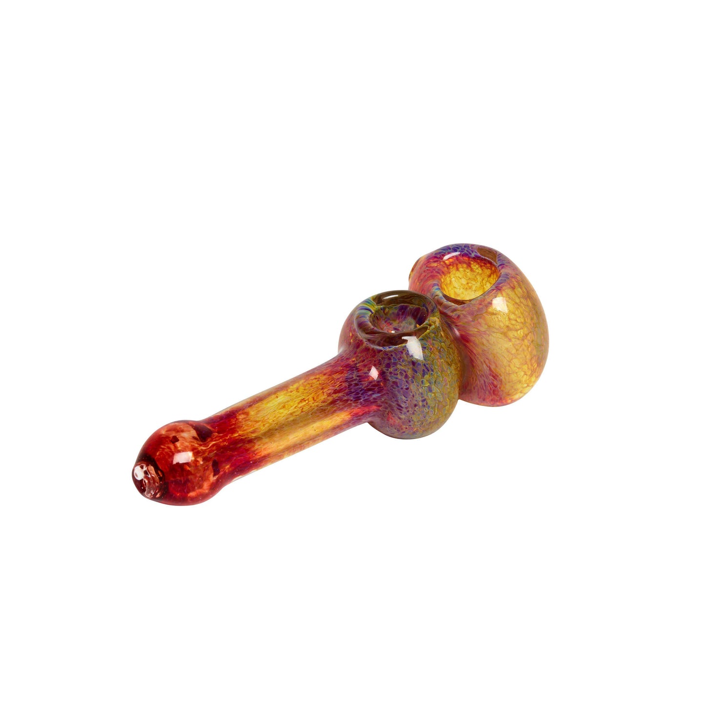 6-inch glass double-bowled pipe smoking device tropical fish scale swirling colors fun aquatic design