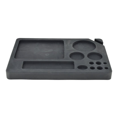 Handy rectangular silicone dab tray plate smoking accessory unique shape with compartment for dab, wax and smoking items