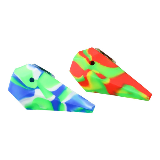 Silicone Diamond Hand Pipe - 4in