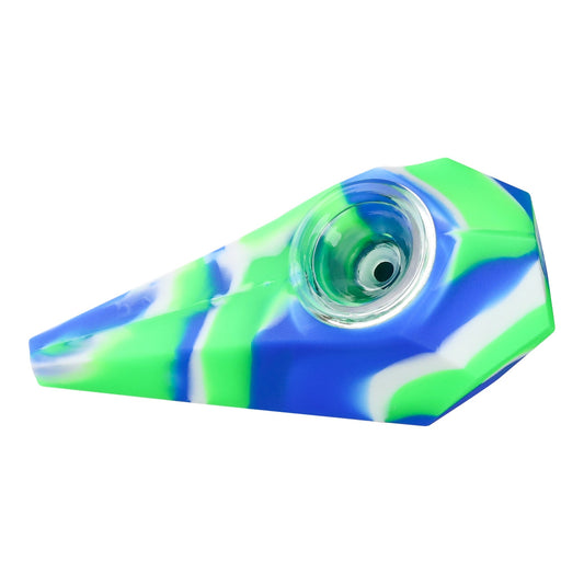 Silicone Diamond Hand Pipe - 4in