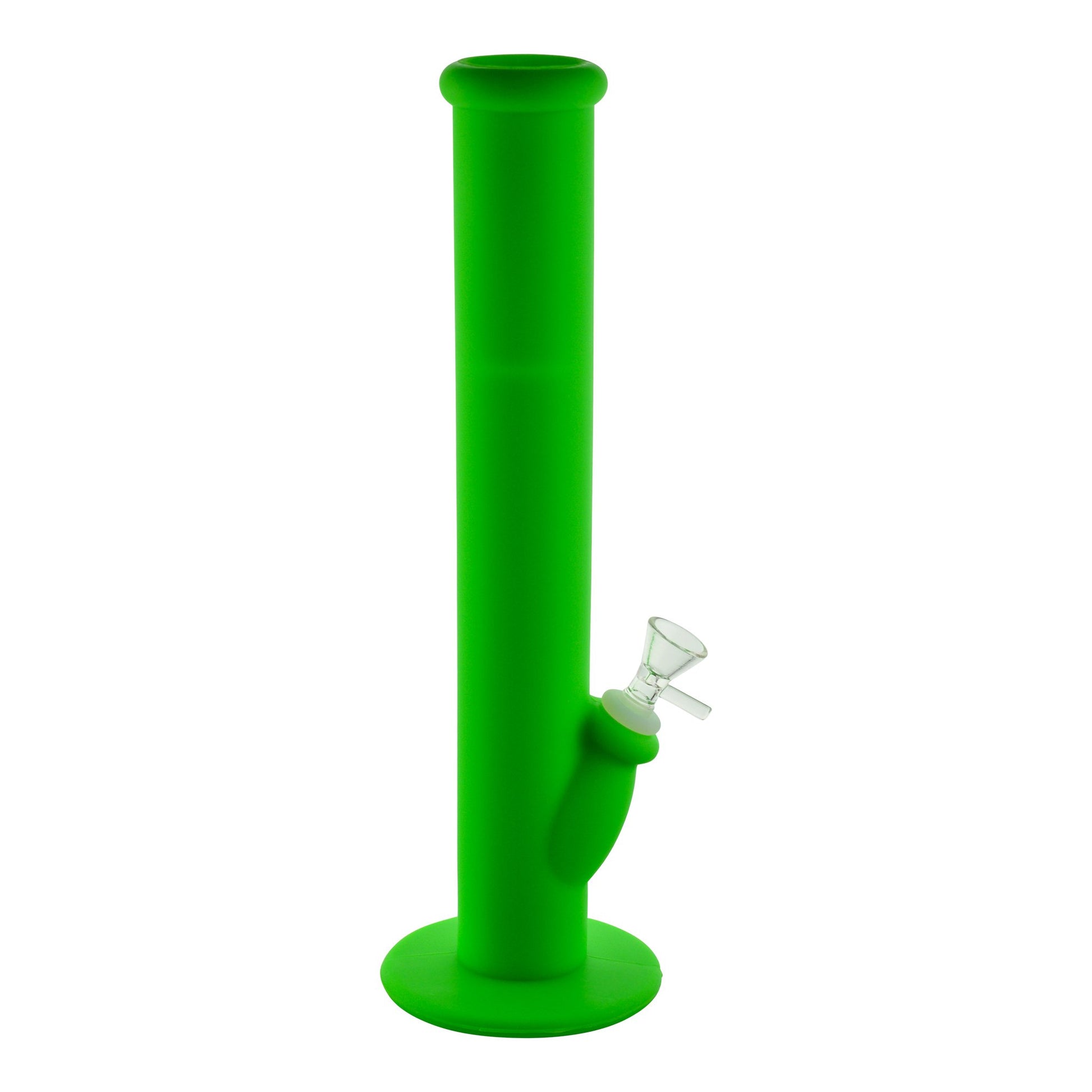 Silicone Straight Shooter Bong - 14.5in Neon Green