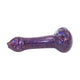 Purple Stylish 4-inch compact glass pipe smoking device with speckled marble-like design spoon shape