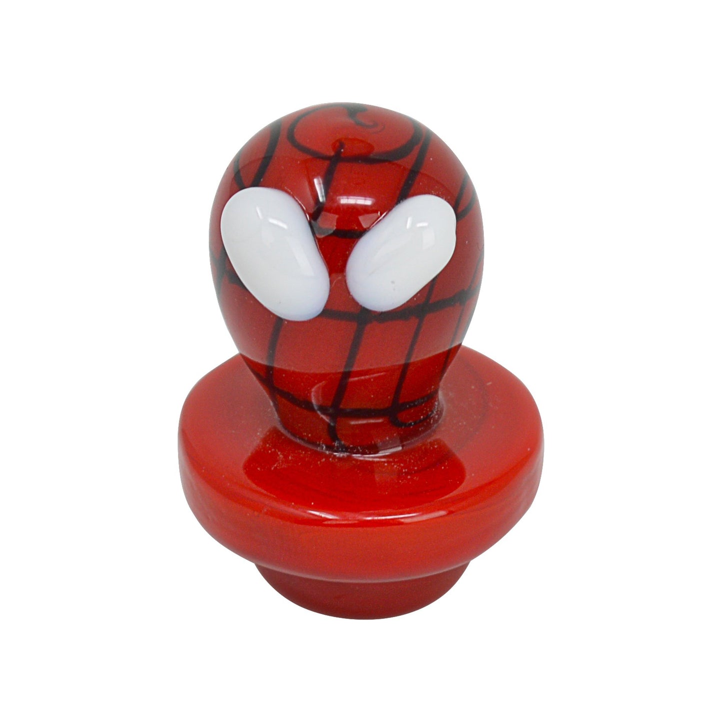 Pocket-friendly non-stick carb cap made of glass with Marvel's Spiderman design head acts as handle
