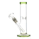 Green 8-inch straight up glass bong smoking device with ice catcher splashguard easy-to-use design sleek straight classic look
