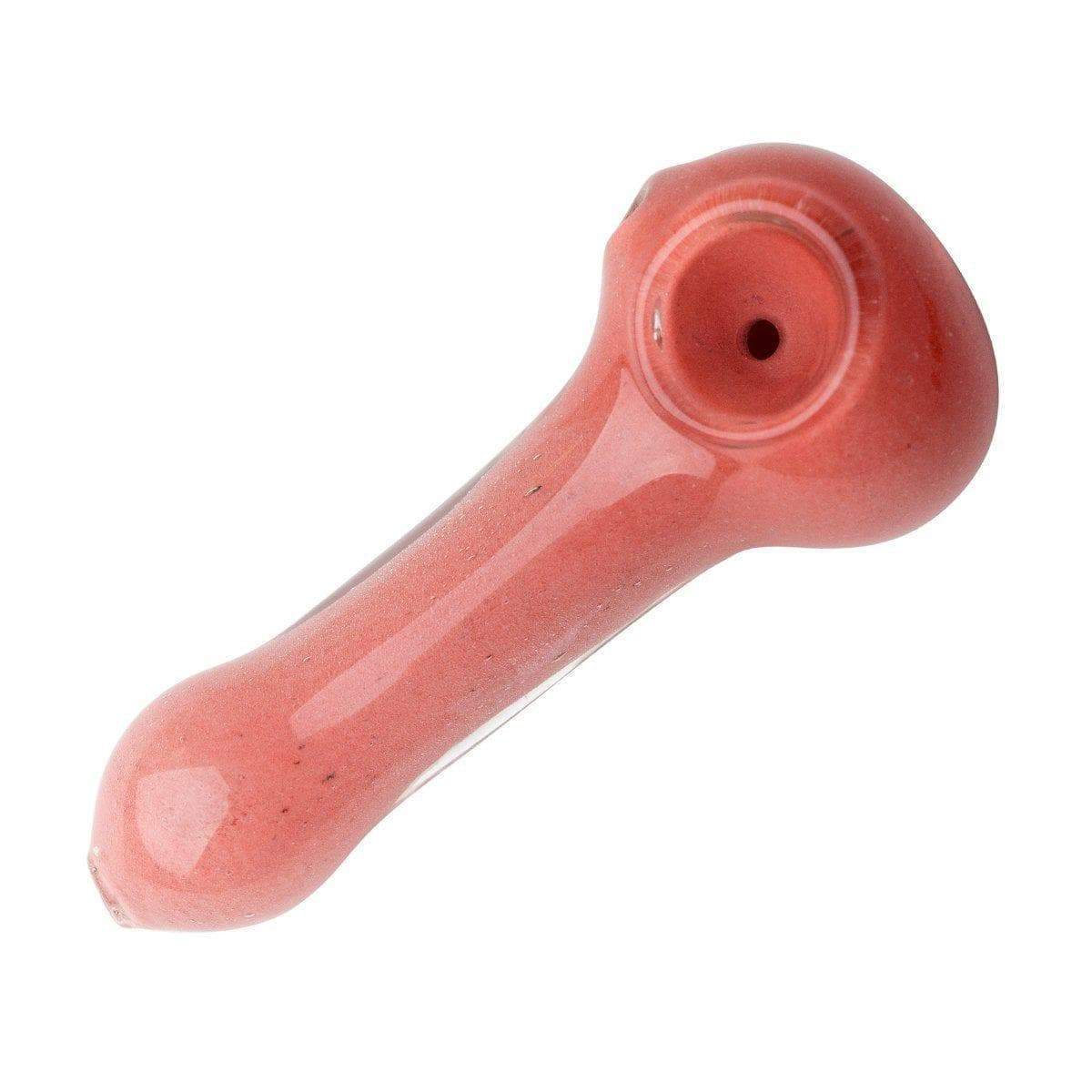 Cute 3.5-inch compact glass pipe smoking device with hammer shape in subtle pink strawberry color smooth body for easy grip