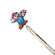 Stainless steel dab tool textured middle part for easy grip Super Mario holding a mushroom dirty finger sign design