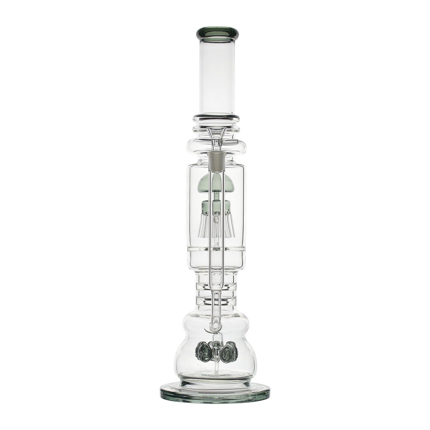 Huge long 18-inch bong beaker style smoking device with jellyfish-looking centerpiece spider design perc