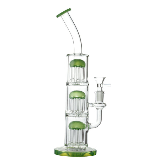 Triple Barrel Bong - 15in Jade