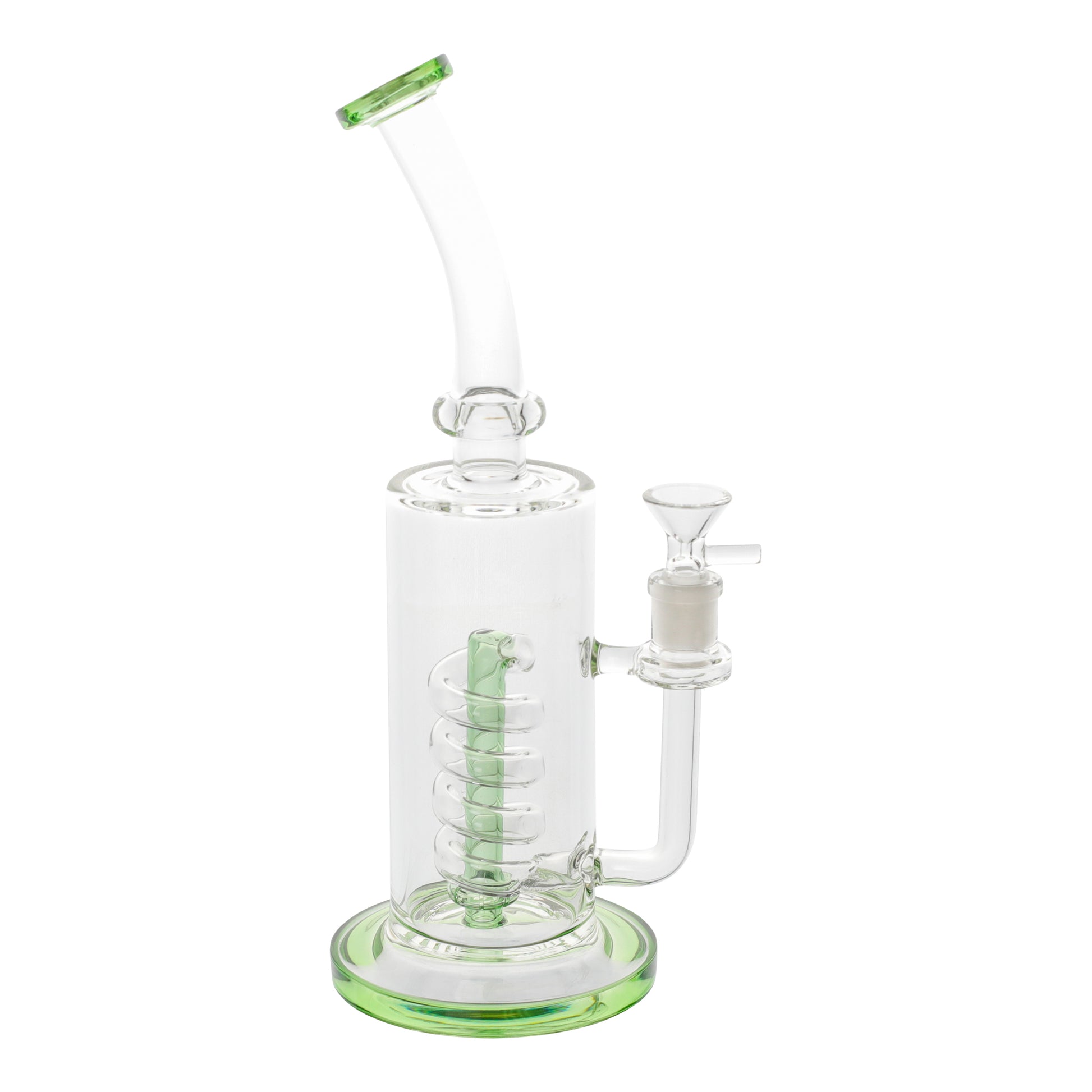 Twisting Helix Perc Bong - 12in Jade