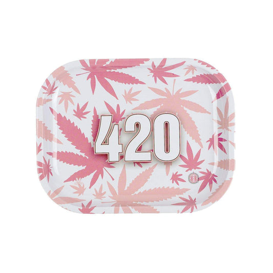 V Syndicate 420 Pink Metal Rolling Tray 7 Inches