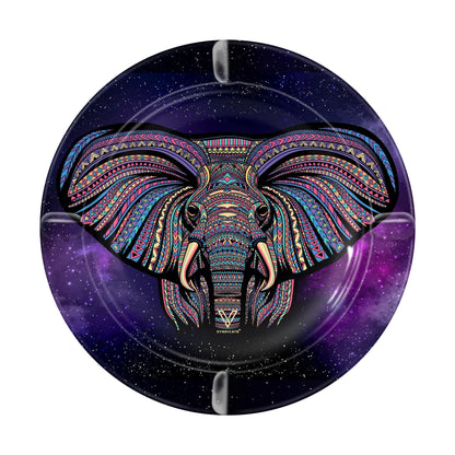 V Syndicate Elephant Round Metal Ashtray - 5.5in
