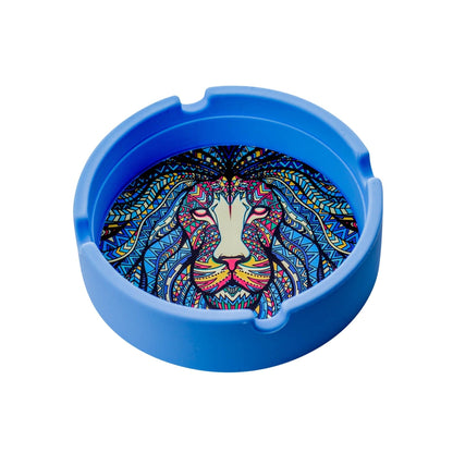 V Syndicate Silicone Ashtray - 5.5in Tribal Lion
