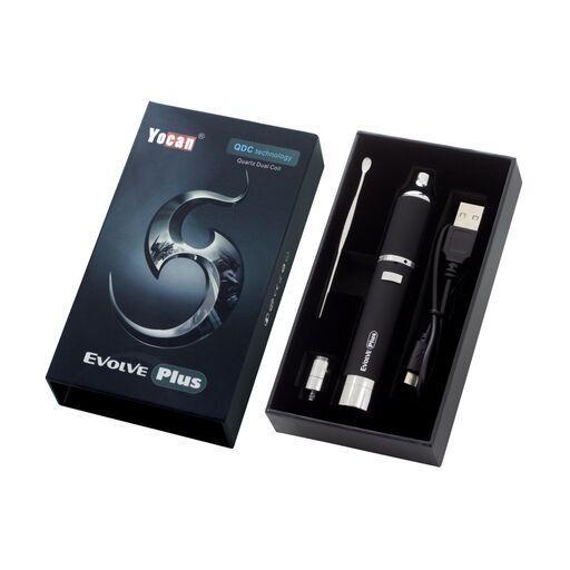 Pocket-friendly discreet sleek vape kit with 1100mAh battery, dual quartz atomizer, jar, micro-USB charger and metal tool